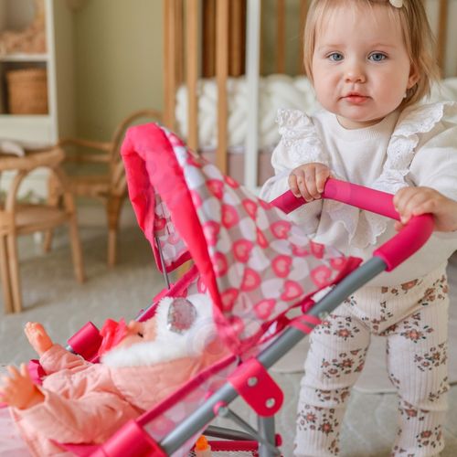 WOOPIE ROYAL Trójkołowa Spacerówka Wózek dla Lalek Serce Róż na Arena.pl