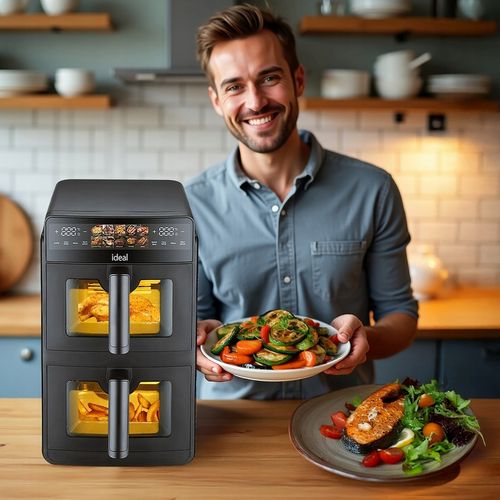 FRYTKOWNICA BEZTŁUSZCZOWA AIR FRYER IDEAL PODWÓJNA 10L DWUKOMOROWA na Arena.pl