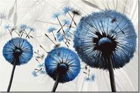 100 70CM OBRAZ PŁÓTNO DMUCHAWCE NIEBIESKIM KOLORZE PŁÓTNO RAMA