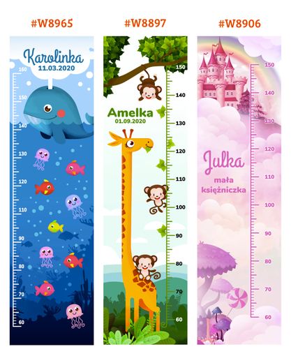 Miarka wzrostu PŁÓTNO nadruk DUŻA prezent ROCZEK na Arena.pl