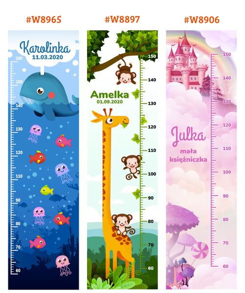 Miarka wzrostu PŁÓTNO nadruk DUŻA prezent ROCZEK zdjęcie 4