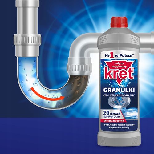 KRET Granulki do Udrożniania Rur Syfonów 3x800g na Arena.pl