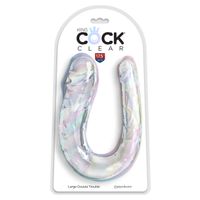 podwójne dildo 44 cm clear large double trouble king cock