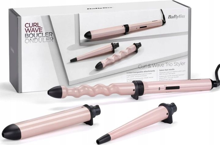 Lokówka Babyliss Curl&Wave Trio MS750E 3 Końcówki Nagrzew do 210°C Rękawica zdjęcie 1