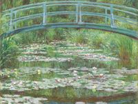 Plakat 20x15cm The Japanese Footbridge, Monet Vintage