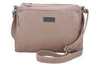 Listonoszka skórzana z kieszeniami - Różowa pudrowa