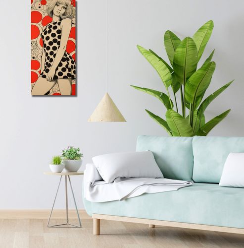 Obraz 30x70cm Czerwone Kropki na Arena.pl