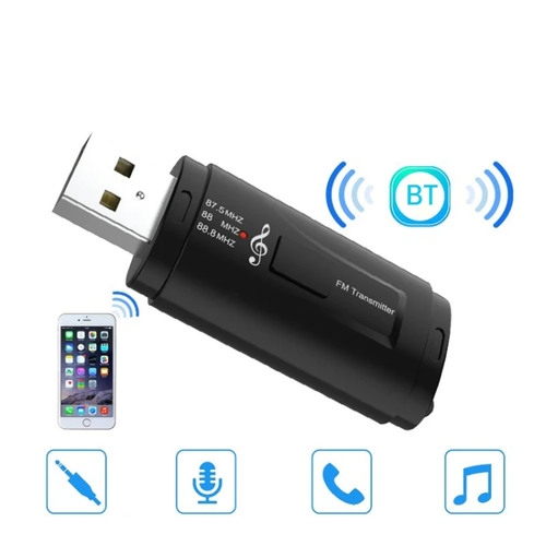 Mokeum Bluetooth 5.0 FM Transmiter USB AUX Adapter Samochodowy na Arena.pl