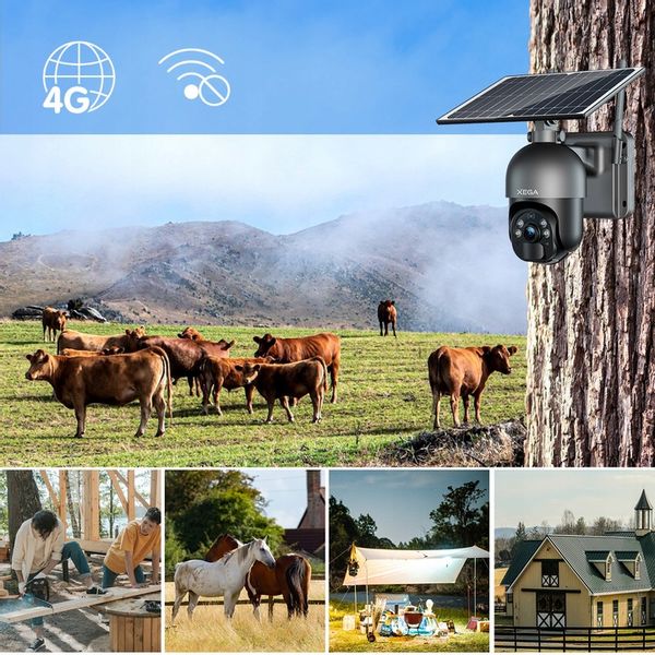 KAMERA SOLARNA ZEWNĘTRZNA OBROTOWA NA KARTĘ SIM 4G LTE GSM 2K 3MP Z KARTĄ zdjęcie 7