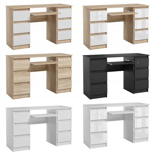 Biurko Komputerowe Młodzieżowe Dla Dziecka Dąb Sonoma Biały Mat na Arena.pl