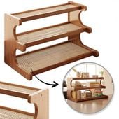 wielofunkcyjny 3-poziomowy regał bambusowy, półka na biurko 19x50x31 cm