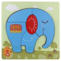 drewniana układanka edukacyjna puzzle - słoń