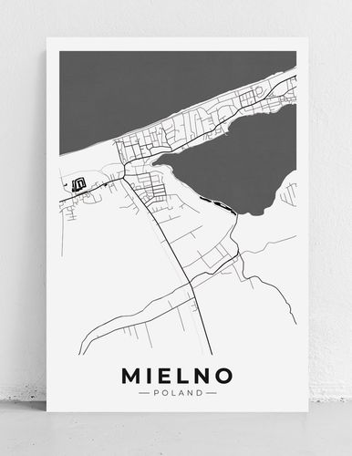 Plakat plan miasta mapa Mielno 50x70 cm na Arena.pl
