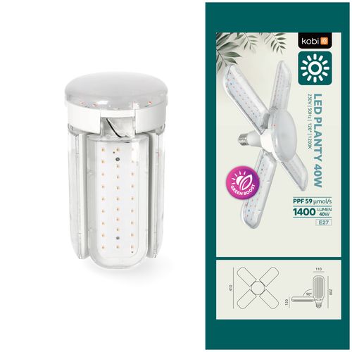 Żarówka Lampa Do Uprawy Wzrostu Roślin 40W E27 Oświetlenie LED Mocna na Arena.pl