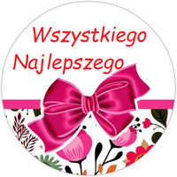 Opłatek na tort Urodziny 18 30 40 50 60 Kwiaty Ramka Kokarda Okazjonalny