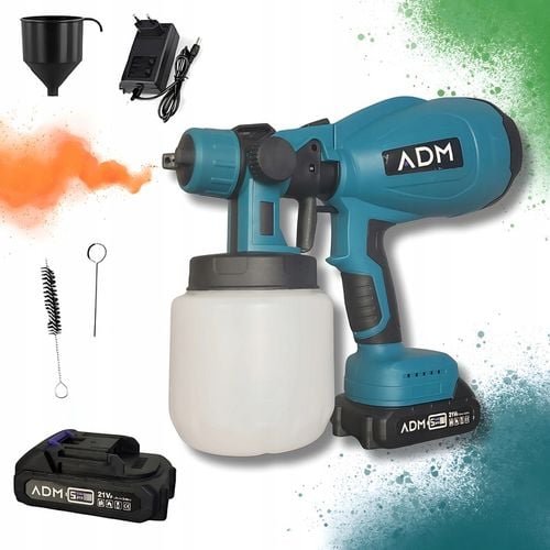Pistolet Do Malowania Natryskowego Akumulatorowy Agregat 2xBaterie 21V na Arena.pl