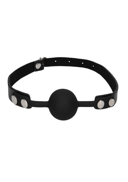 Silicone Ball Gag - With Adjustable Bonded Leather Straps zdjęcie 2
