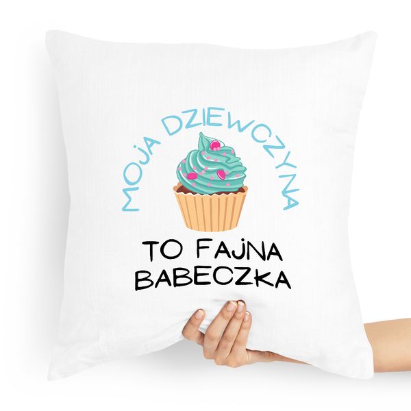 Poduszka Prezent Dla Dziewczyny Fajna Babeczka Z Nadrukiem Ze Zdjęciem zdjęcie 1