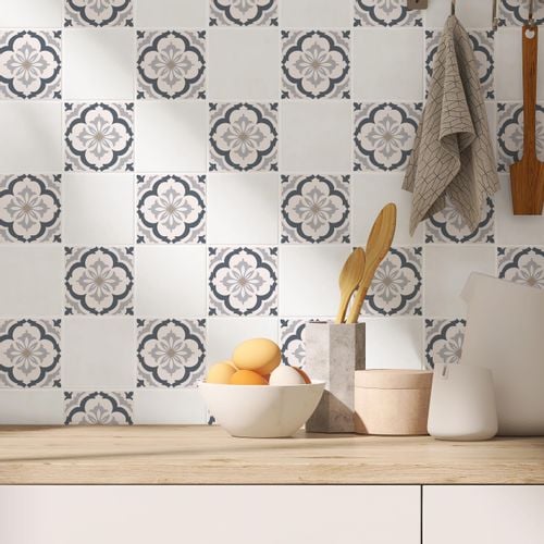 Naklejki Na Płytki Kafelki Pastelowe ORNAMENTY Mozaika Zestaw 24 szt. 20x20 na Arena.pl