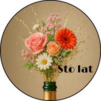 Opłatek na tort Szampan Whisky Drink Kwiaty Okazjonalny Tekst 18 30 40 50