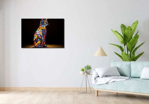 Obraz 90x60cm Koci Witraż na Arena.pl