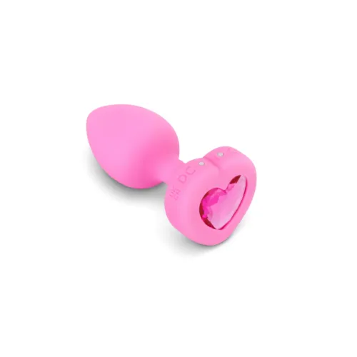 b-vibe heart plug s/m pink - silikonowy model z pilotem 15 trybow na Arena.pl