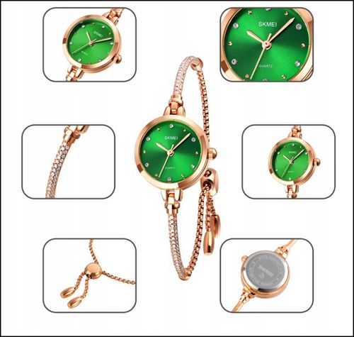 Zegarek damski SKMEI bransoleta elegancki złoty łańcuszek na Arena.pl