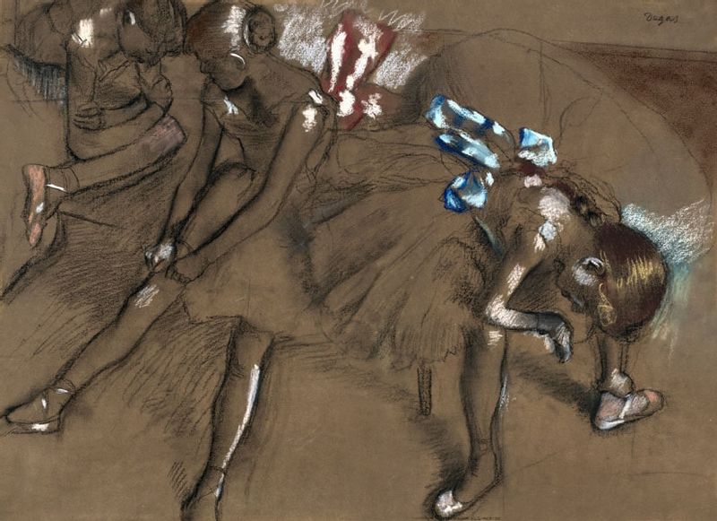 Three Dancers Resting, Edgar Degas - plakat 29,7x21 cm zdjęcie 1