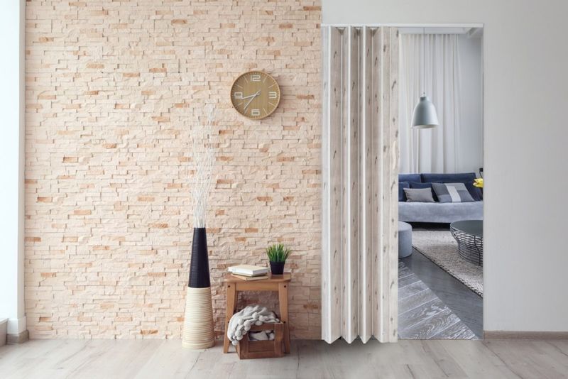 Drzwi harmonijkowe 001P DĄB ALASKA MAT - 80 cm zdjęcie 8