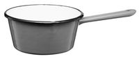 Rondel rondelek emaliowany gładki z rączką i wylewką 16 cm 1,0 l szary