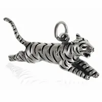 OKSYDOWANY SREBRNY WISIOREK BIEGNĄCY TYGRYS TIGER