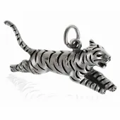 OKSYDOWANY SREBRNY WISIOREK BIEGNĄCY TYGRYS TIGER