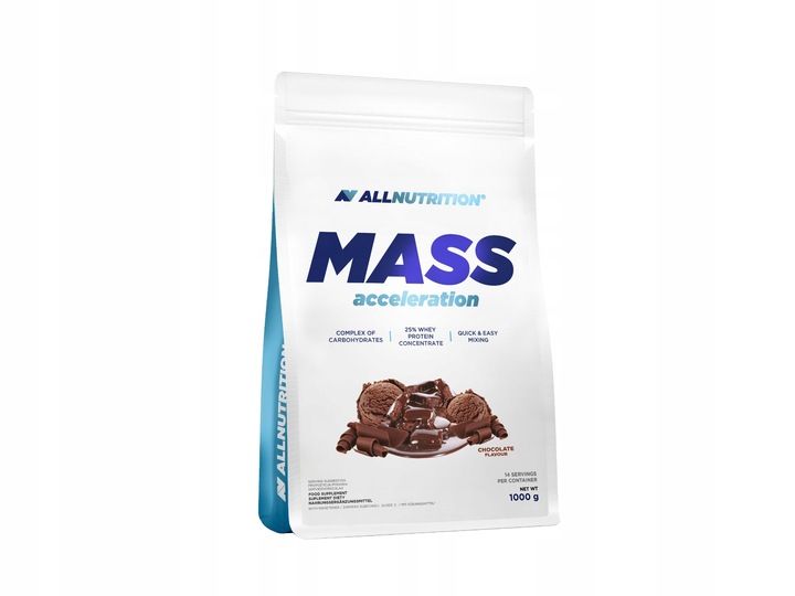 ALLNUTRITION MASS ACCELERATION 1000g CZEKOLADA GAINER BIAŁKO zdjęcie 1