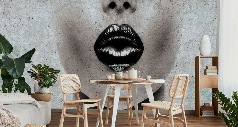 Fototapeta Do Sypialni Abstrakcja KOBIETA Usta Ornamenty 180cm x 120cm zdjęcie 5