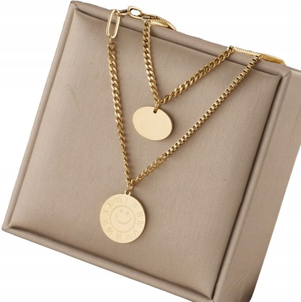 Pozłacany Naszyjnik Stal Chirurgiczna Złoty 18K zdjęcie 1