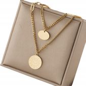 Pozłacany Naszyjnik Stal Chirurgiczna Złoty 18K