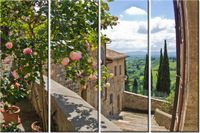 120CM 80 OBRAZ 4 ELEM RÓŻE BALKONIE ŚCIENNY