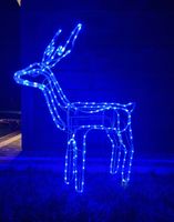 Renifer LED Świąteczny Świecący Figurka Na Zewnątrz XXL Duży 125 Niebieski