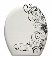 DESKA WC SEDESOWA WOLNOOPADAJĄCA TWARDY DUROPLAST NADRUK GRAFITOWY ESTIVA