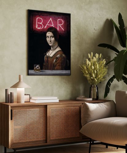 Plakat old wisky leonardo da vinci 50x70 cm w czarnej ramie na Arena.pl