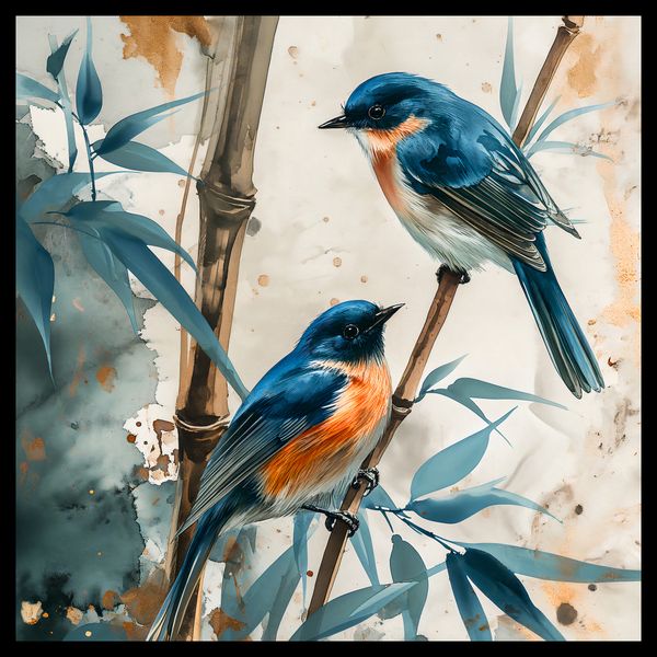 Plakat 40x40cm Trzy Ptaki zdjęcie 2