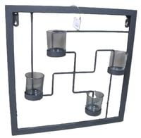 świecznik metalowy ścienny na tea lights kwadrat 40x40 cm.    69392