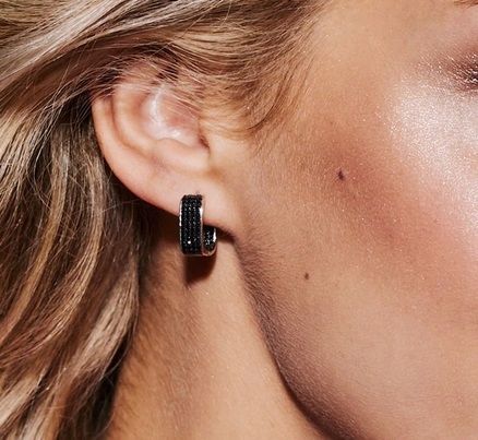 Kolczyki Srebrne Czarne Cyrkonie Verona Jewellery na Arena.pl