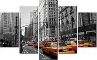 70 100CM OBRAZ 5 ELEM MANHATTAN TAXI DRUK PŁÓTNO