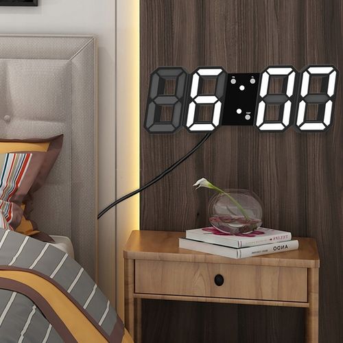 ZEGAR ELEKTRONICZNY WYŚWIETLACZ LED BUDZIK TERMOMETR ALARM DATA CZARNY na Arena.pl