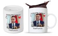 Zestaw Andrzej Duda Pis Prezent Kubek + Skarbonka Z Nadrukiem Ze Zdjęciem