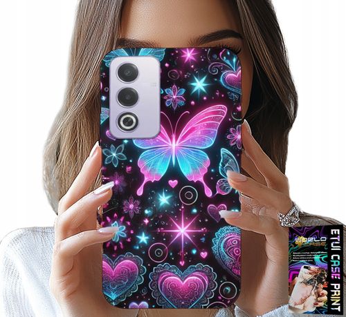 ETUI DO OPPO A80 5G - KOLOROWY MOTYLEK SERCE MODNE WZORY CASE na Arena.pl