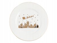 Talerz obiadowy Florina Golden Christmas Santa 27,5 cm porcelanowy