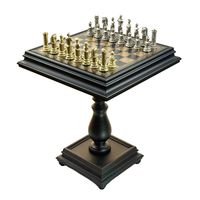 Luksusowy Stolik Szachowy z Monumentalnymi Figurami 12 cm i Pionkami