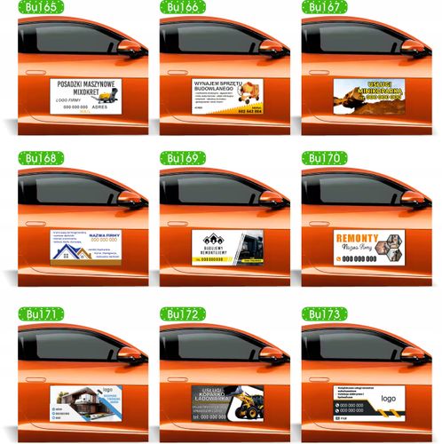 Magnes na samochód reklama magnetyczna 60x30 cm dużo wzorów KRUSZYWA na Arena.pl